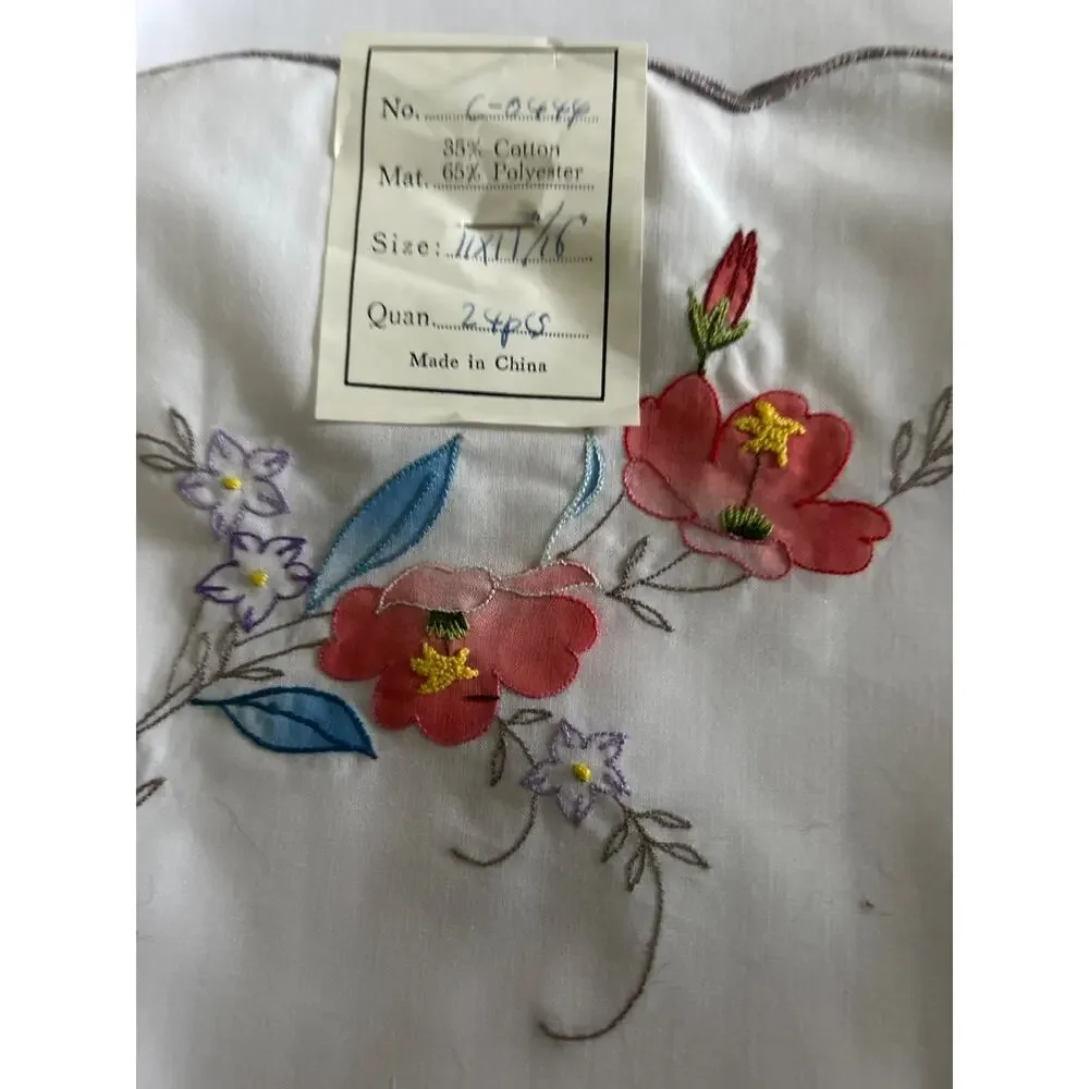 Embroidered Placemats(12) with matching Napkis (12)